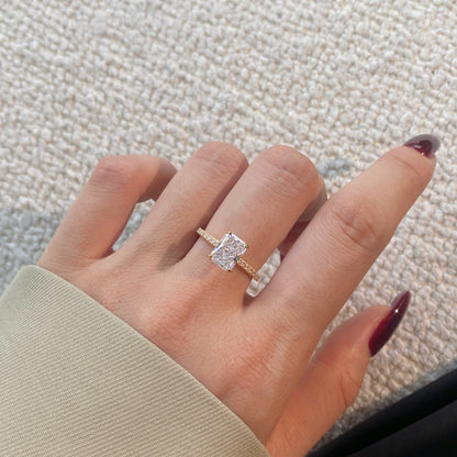 [GALE]2.0 Carat Dazzling Sparkling Radiant Cut Party Ring