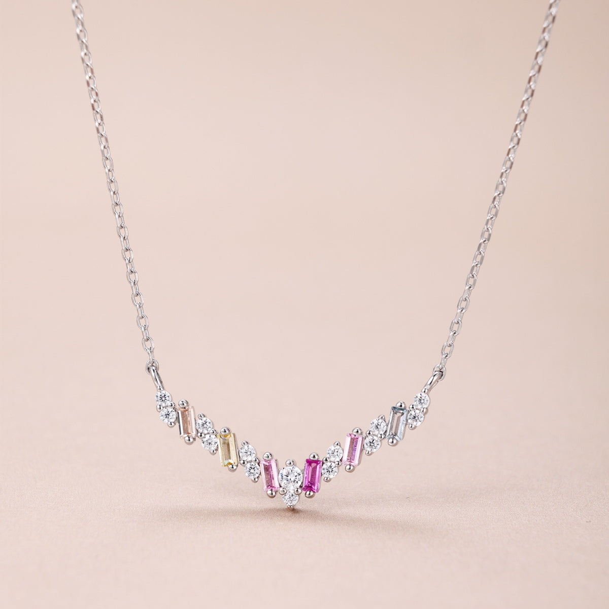 [GALE]Dazzling Rainbow Necklace