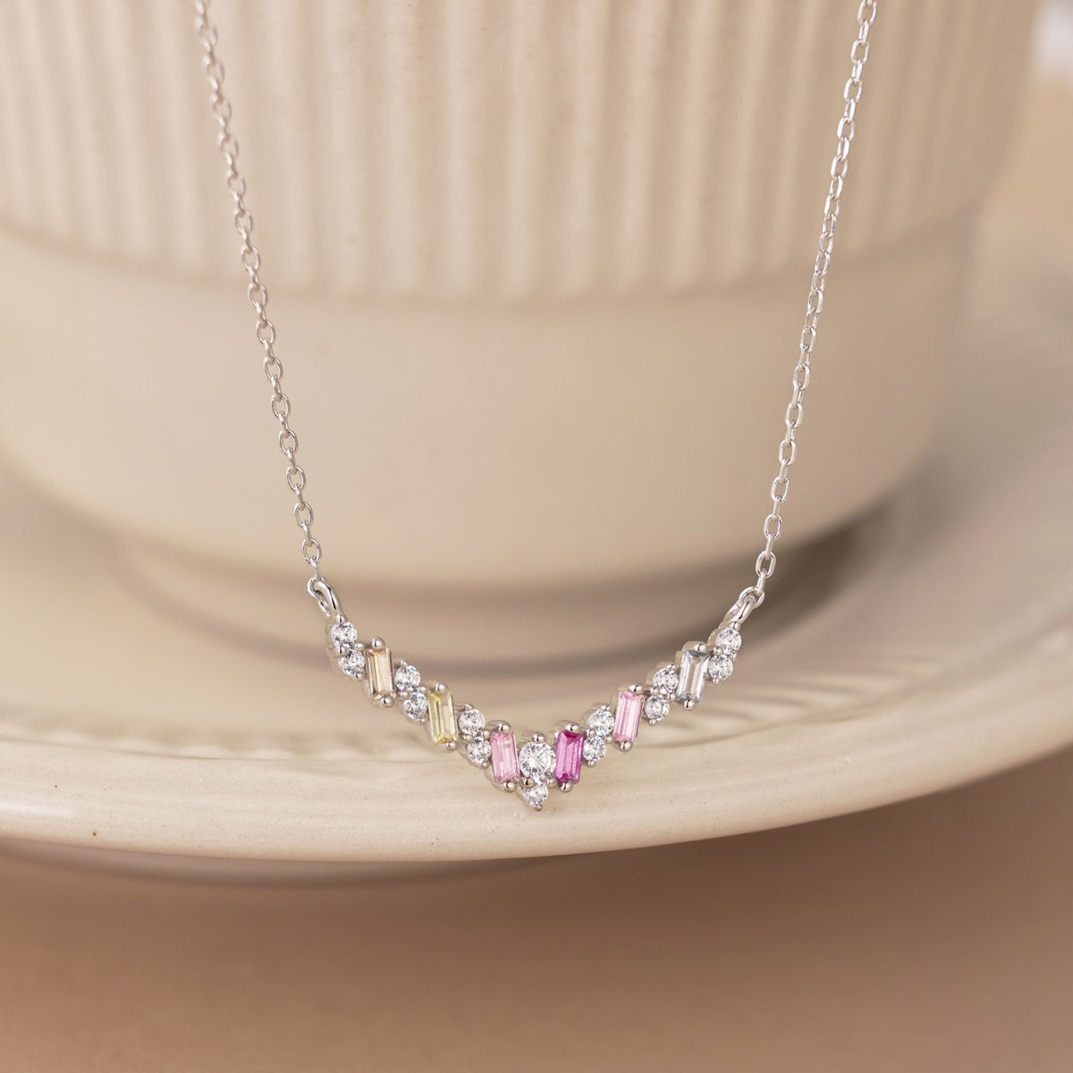 [GALE]Dazzling Rainbow Necklace