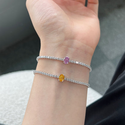 [GALE]0.75 Carat Exquisite Oval Cut Daily Bracelet