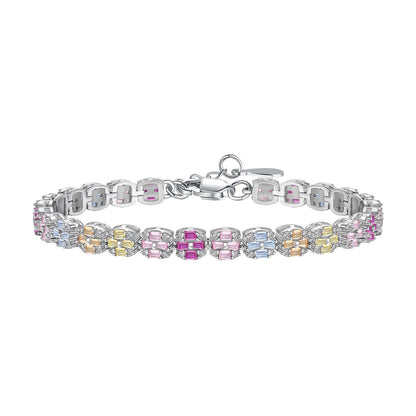 [GALE]Delicate Colorful Emerald Cut Daily Bracelet