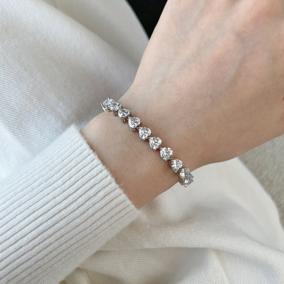 [GALE]0.75 Carat Elegant Romantic Heart Shape Lover Bracelet