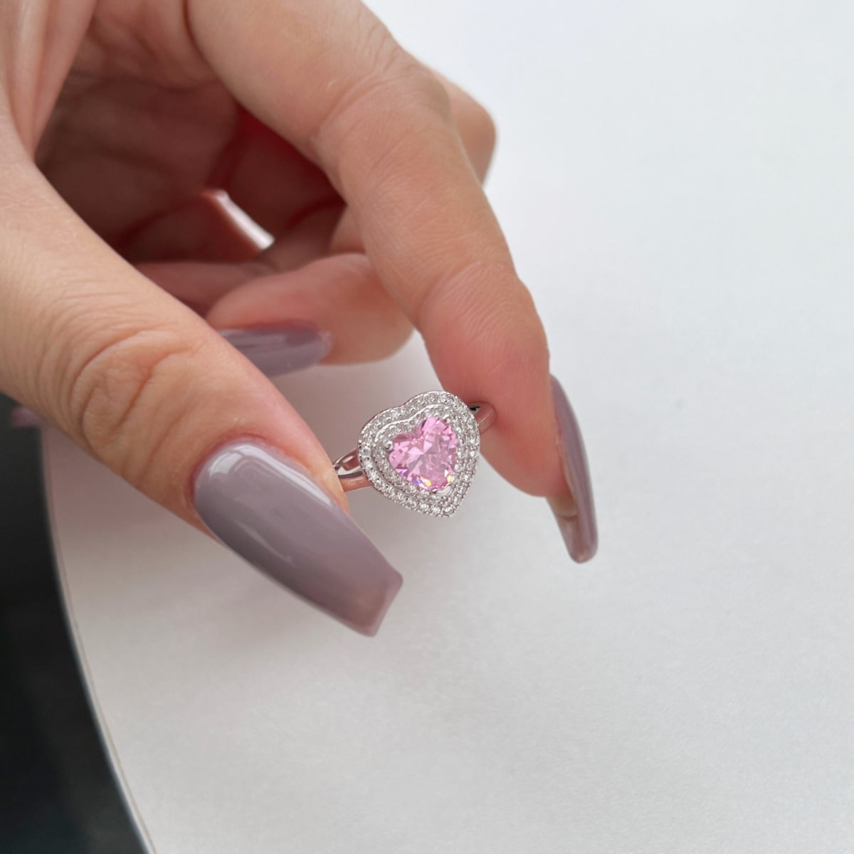 [GALE]Delicate Ebullient Heart Shape Wedding Ring
