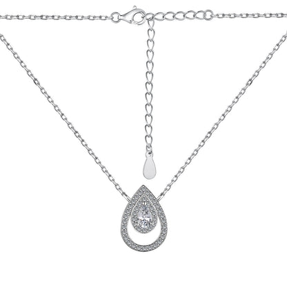 [GALE]Sparkling Pear Cut Necklace