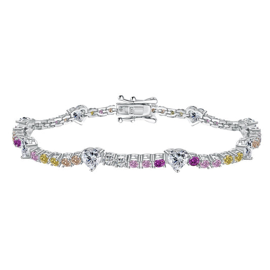[GALE]Romantic Heart Shape Round Cut Lover Bracelet
