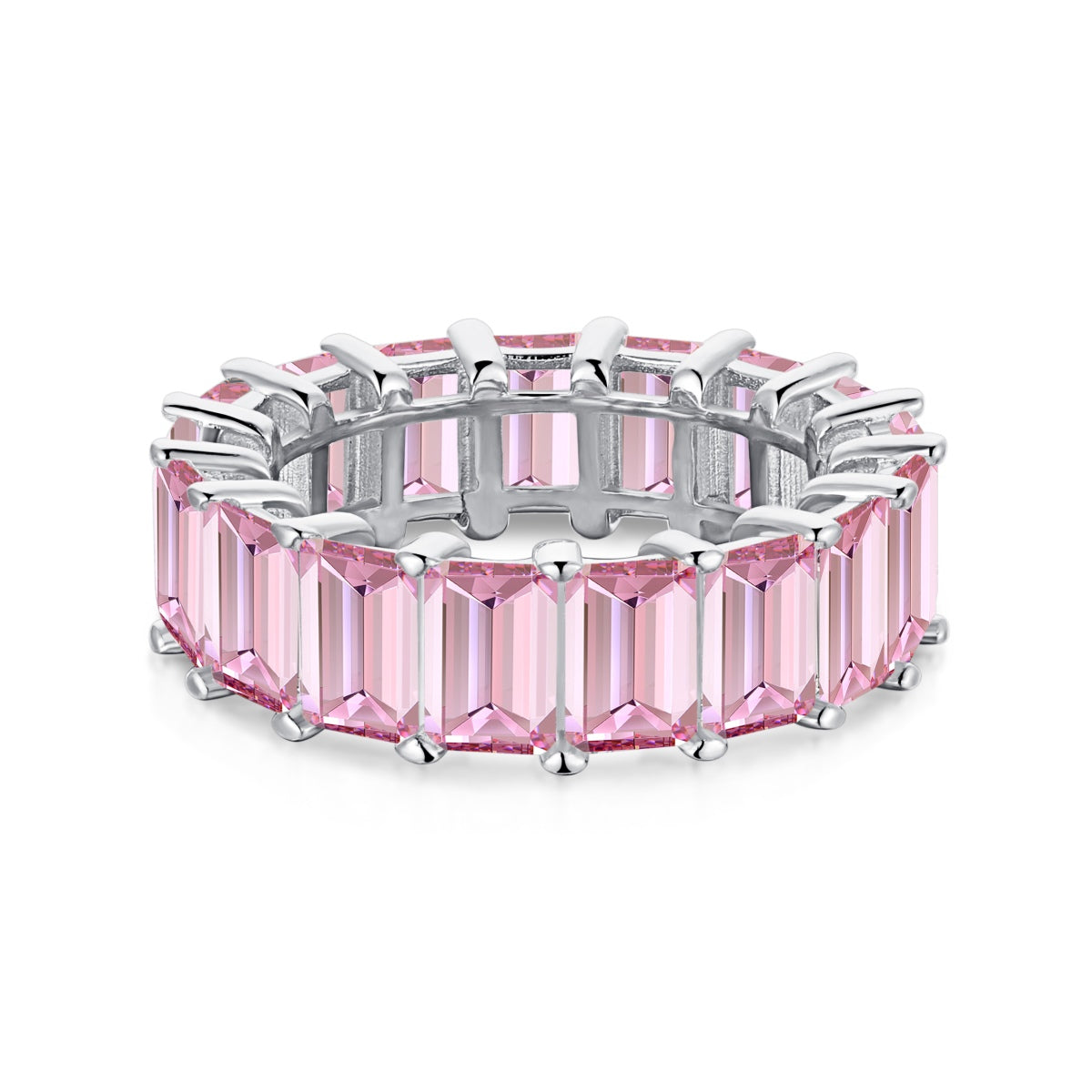 [GALE]0.75 Carat Elegant Emerald Cut Tennis Ring