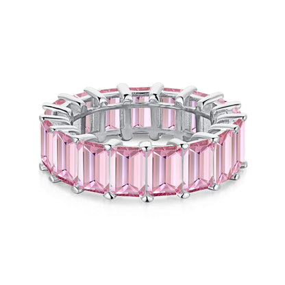 [GALE]0.75 Carat Elegant Emerald Cut Tennis Ring