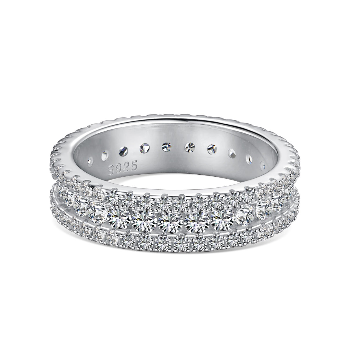 [GALE]Delicate Colorful Round Cut Daily Ring