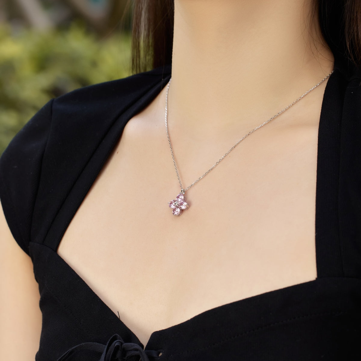 [GALE]Four-Leaf Clover And Eight-Pointed Star Necklace