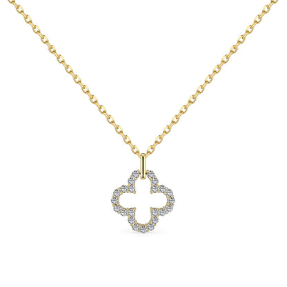 [GALE]Four-Leaf Clover Hollow Design Exquisite Necklace