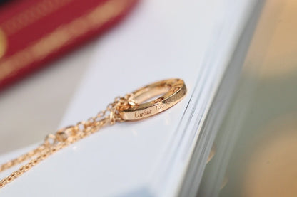 [GALE] Liebeskette, verstellbar, Roségold, 2 Diamanten 