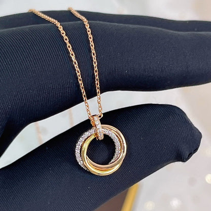 [GALE]TRINITY-HALSKETTE SILBER GOLD ROSA GOLD DIAMANTEN 