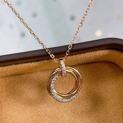 [GALE]TRINITY-HALSKETTE SILBER GOLD ROSA GOLD DIAMANTEN 