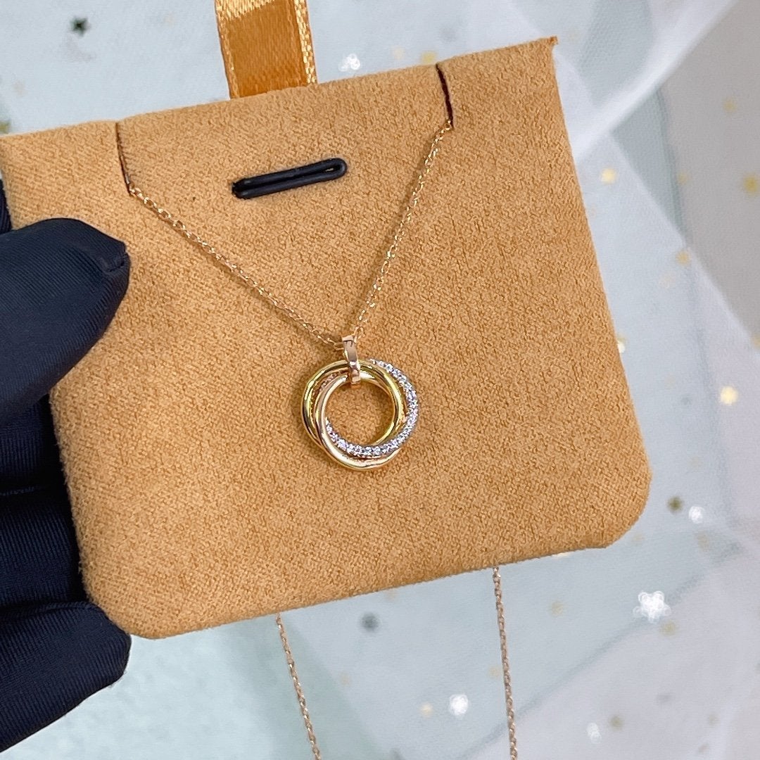 [GALE]TRINITY-HALSKETTE SILBER GOLD ROSA GOLD DIAMANTEN 