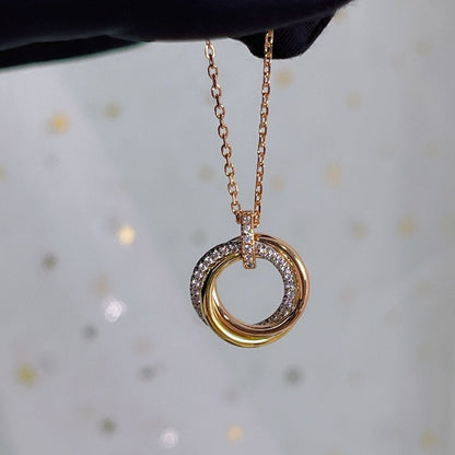 [GALE]TRINITY-HALSKETTE SILBER GOLD ROSA GOLD DIAMANTEN 