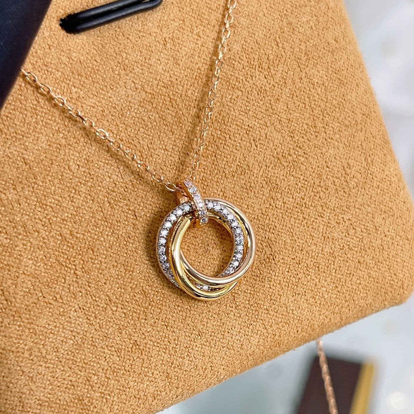 [GALE]TRINITY-HALSKETTE SILBER GOLD ROSA GOLD DIAMANTEN 