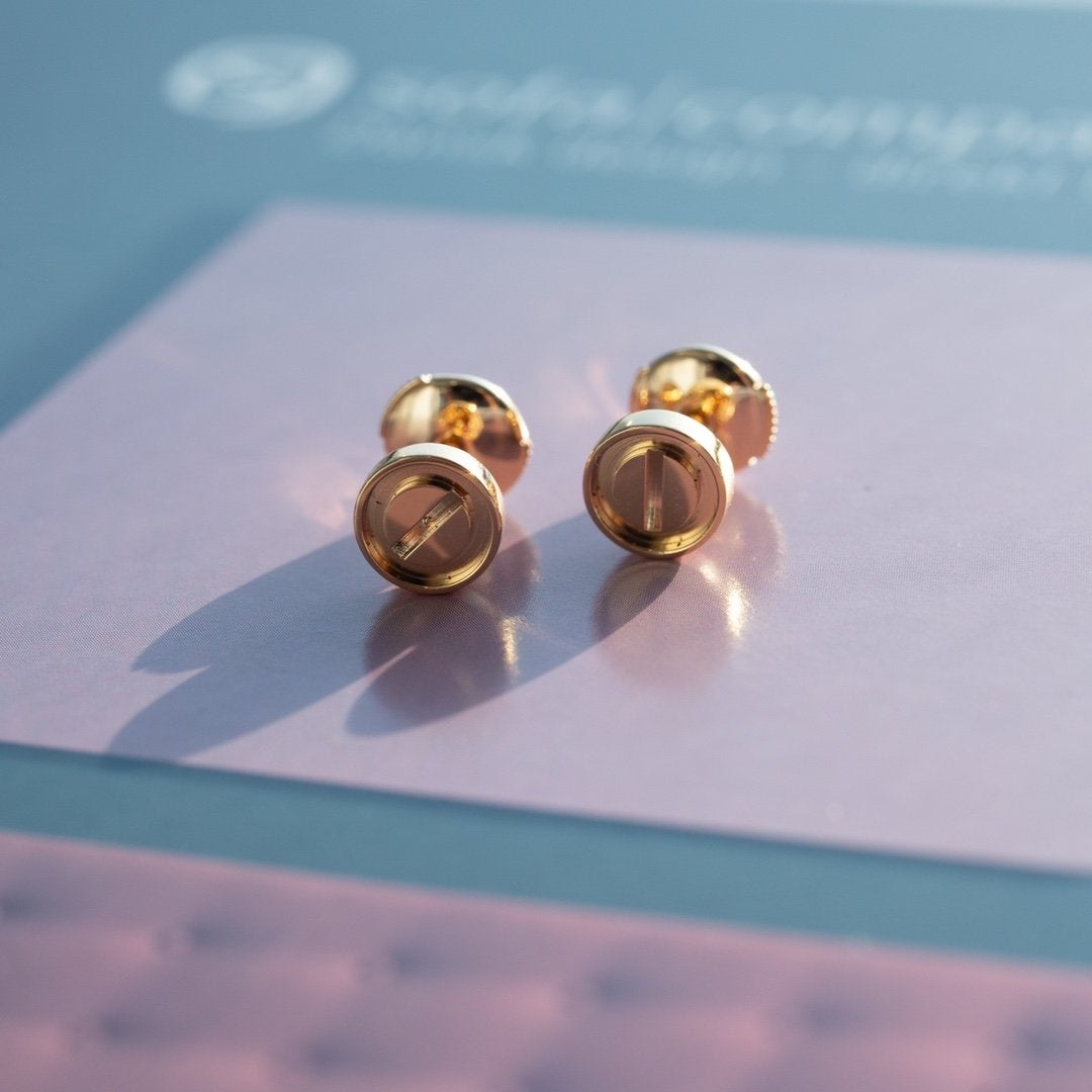 [ゲイル]ラブイヤリング ピンクゴールド 10mm