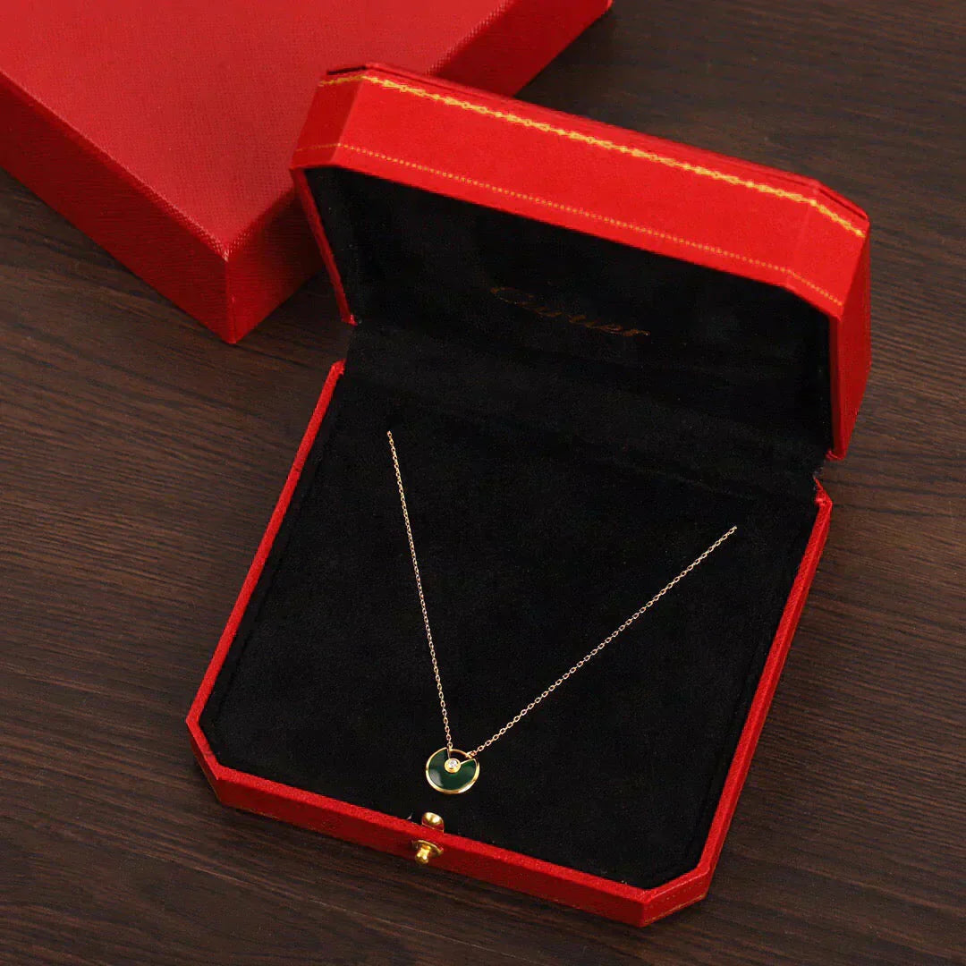 [GALE]AMULETTE GOLD MALACHITE NECKLACE