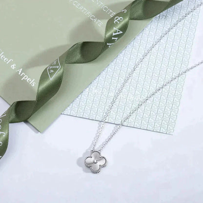 [GALE]CLOVER 15MM DIAMANT-LASER-HALSKETTE SILBER