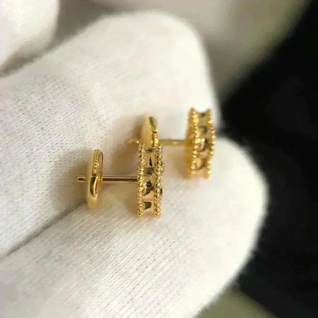[GALE]クローバー ミニ 9.5mm マラカイト イヤリング