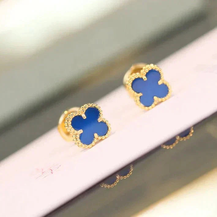[GALE]クローバー ミニ 9.5mm ターコイズ イヤリング