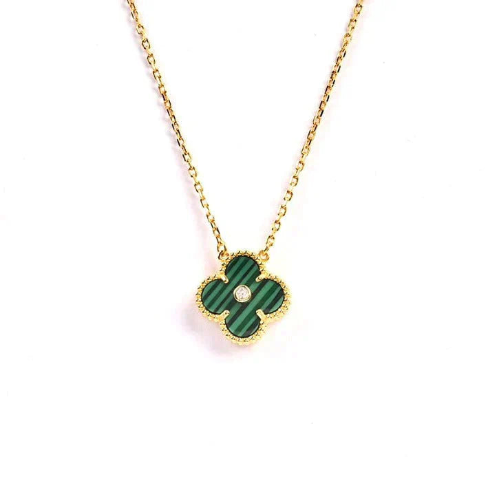 [GALE]CLOVER 15MM DIAMANT-TÜRKIS-HALSKETTE