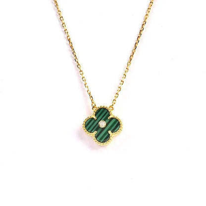 [GALE]CLOVER 15MM DIAMANT-TÜRKIS-HALSKETTE