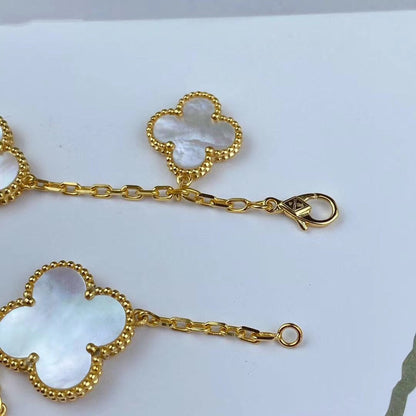 [GALE]MAGIC CLOVER MOP GOLD BRACELET 5 MOTIFS