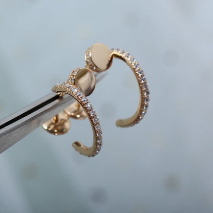 [GALE]JUSTE イヤリング 12.75mm ピンクゴールド ダイヤモンド