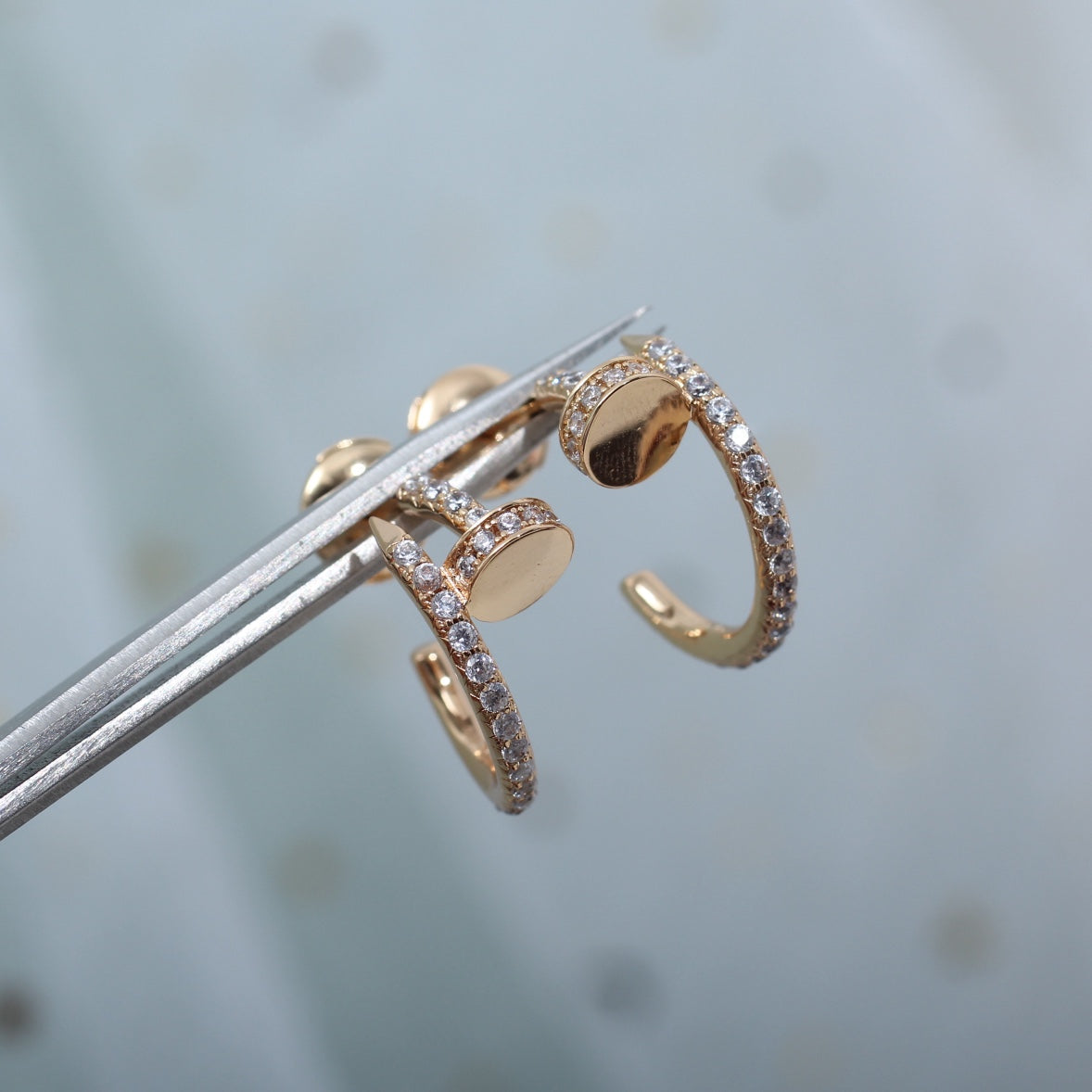 [GALE]JUSTE イヤリング 12.75mm ピンクゴールド ダイヤモンド