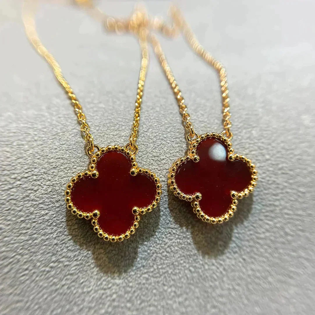 [GALE]CLOVER 15MM CARNELIAN EINZELBLÜTEN-KETTE