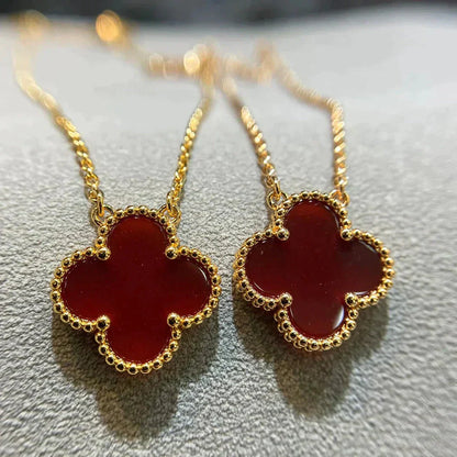 [GALE]CLOVER 15MM CARNELIAN EINZELBLÜTEN-KETTE