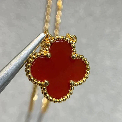 [GALE]CLOVER 15MM CARNELIAN EINZELBLÜTEN-KETTE
