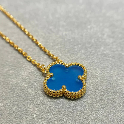 [GALE]CLOVER 15MM BLAUER ACHAT-KETTE