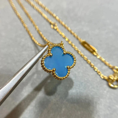 [GALE]CLOVER 15MM BLAUER ACHAT-KETTE
