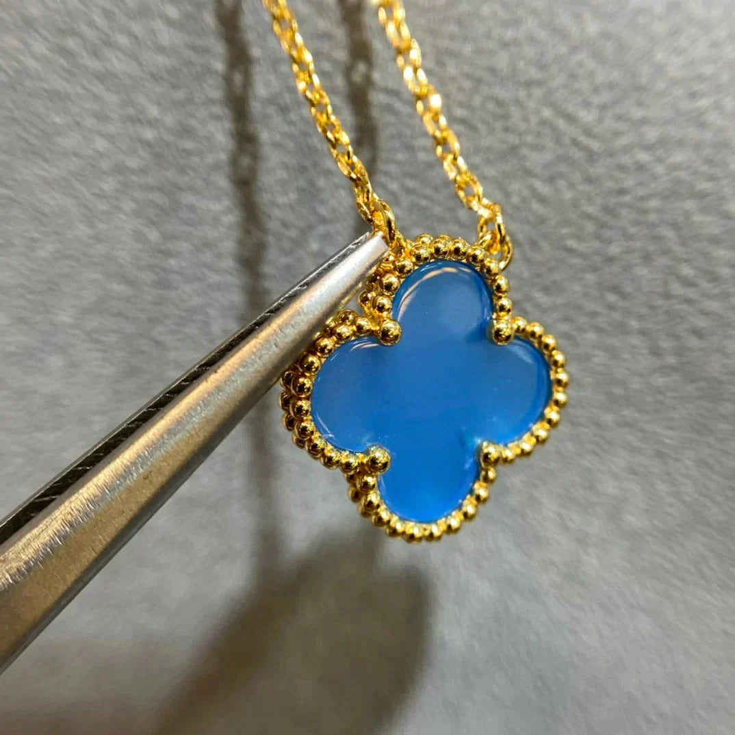 [GALE]CLOVER 15MM BLAUER ACHAT-KETTE