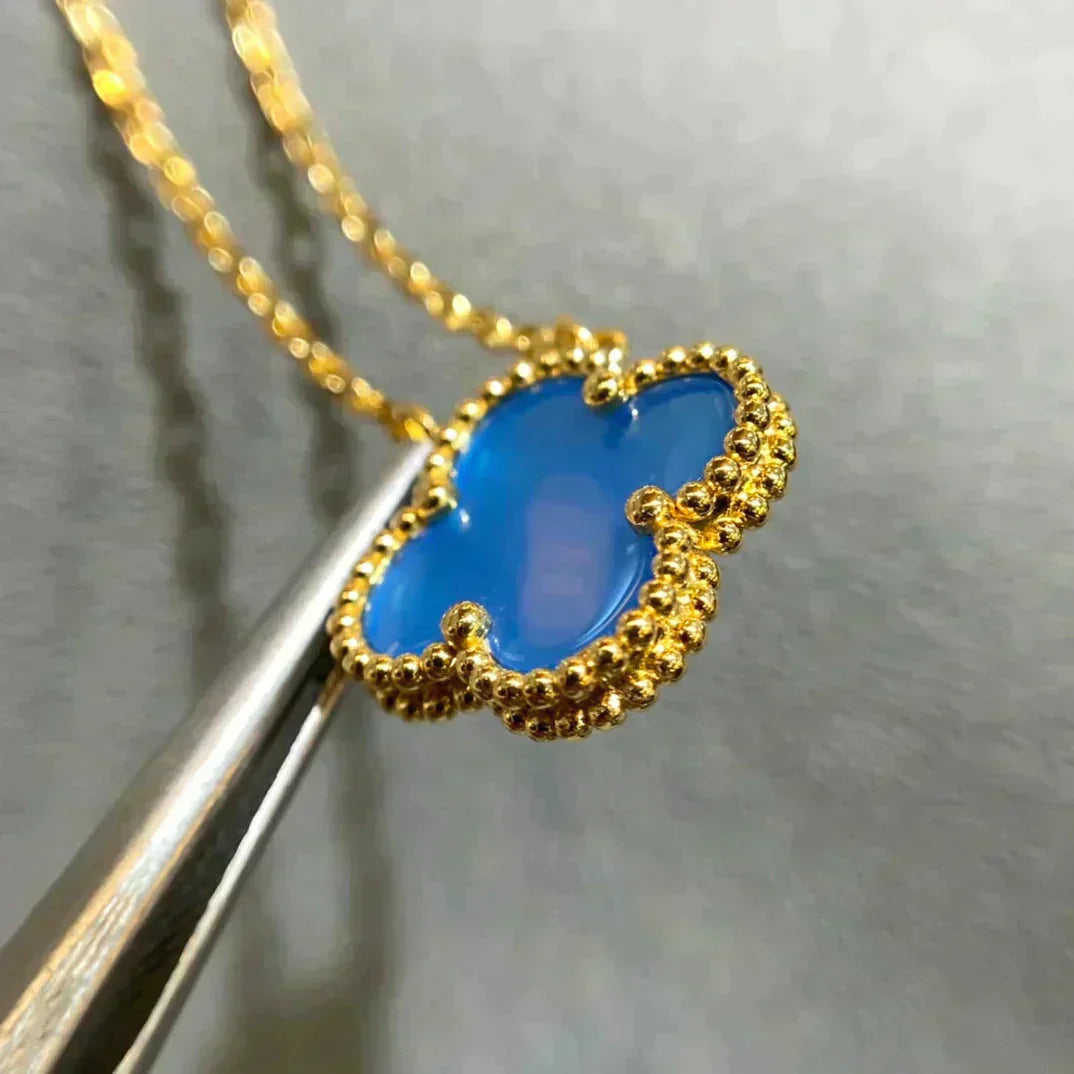 [GALE]CLOVER 15MM BLAUER ACHAT-KETTE