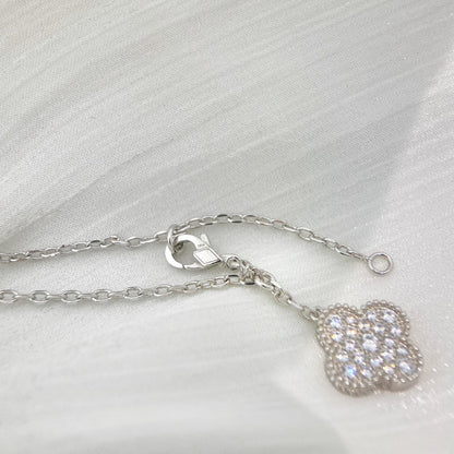 [GALE] KETTE MIT 5 KLEEMOTIVEN, SILBERNEN DIAMANTEN