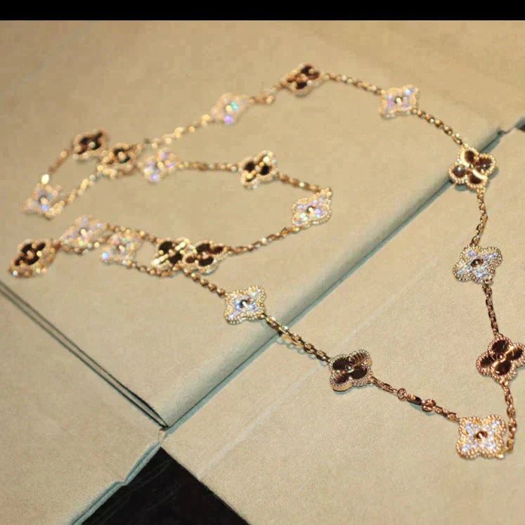 [GALE]CLOVER 20 MOTIVES LASER DIAMOND NECKLACE