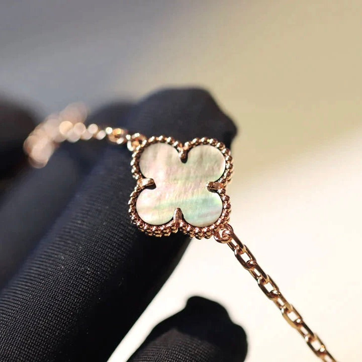 [GALE]CLOVER 20 MOTIFS DARK MOP DIAMOND NECKLACE