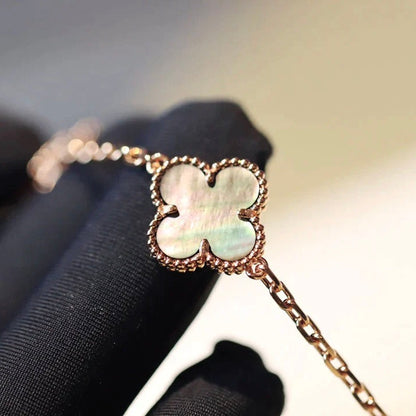 [GALE]CLOVER 20 MOTIFS DARK MOP DIAMOND NECKLACE