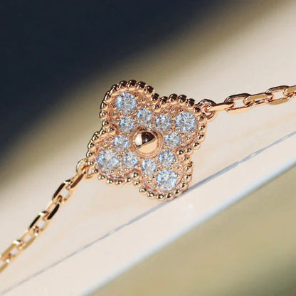 [GALE]CLOVER 20 MOTIFS DARK MOP DIAMOND NECKLACE