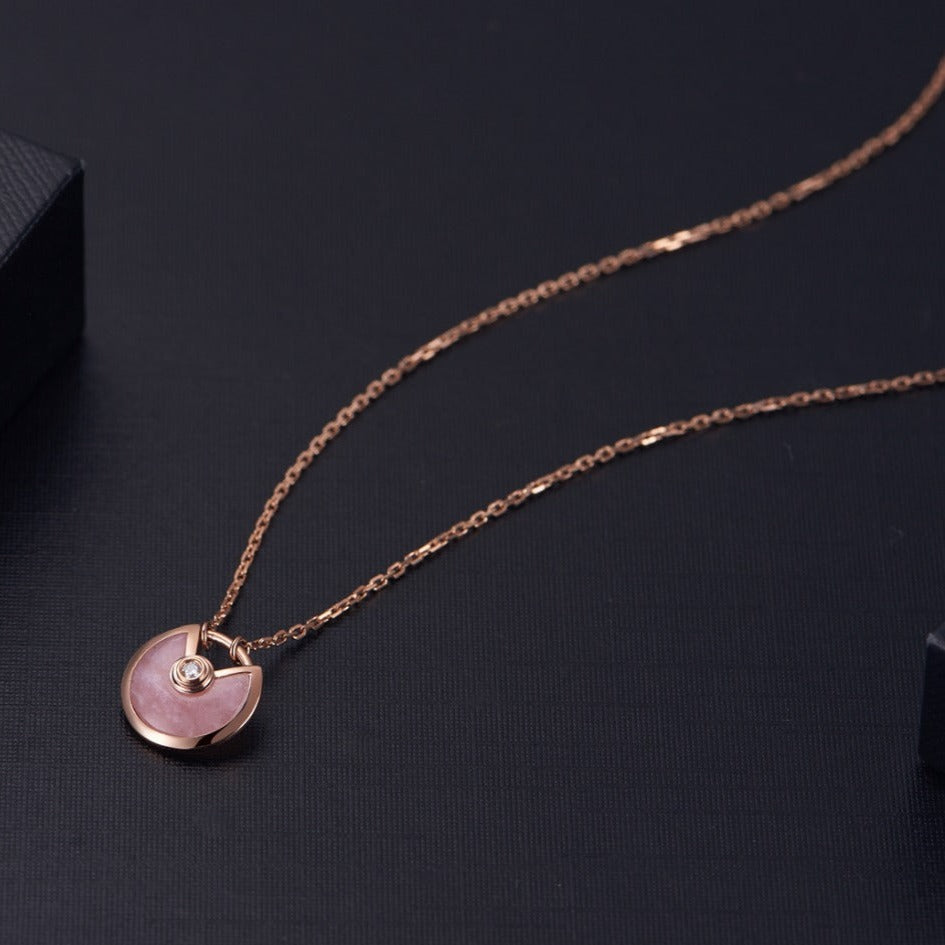 [GALE]AMULETTE ROSÉGOLD PINK MOP HALSKETTE