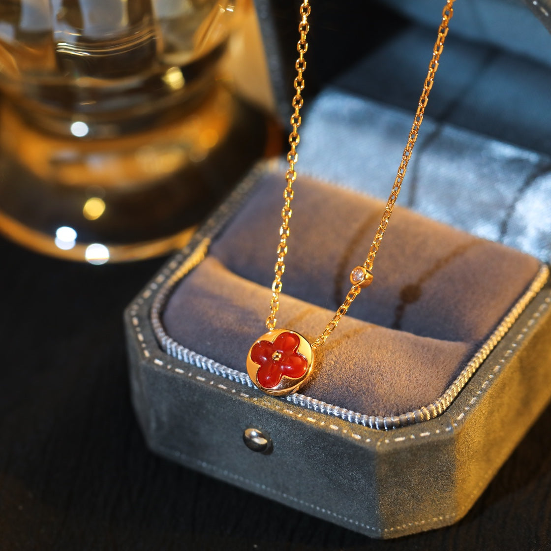 [GALE] Sonnenanhänger, Halskette aus roségoldenem Metall mit 1 Diamanten