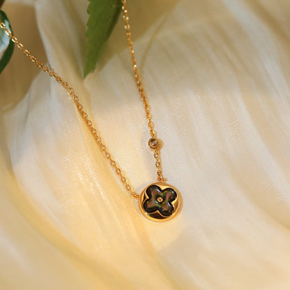 [GALE] Sonnenanhänger, Halskette aus roségoldenem Metall mit 1 Diamanten