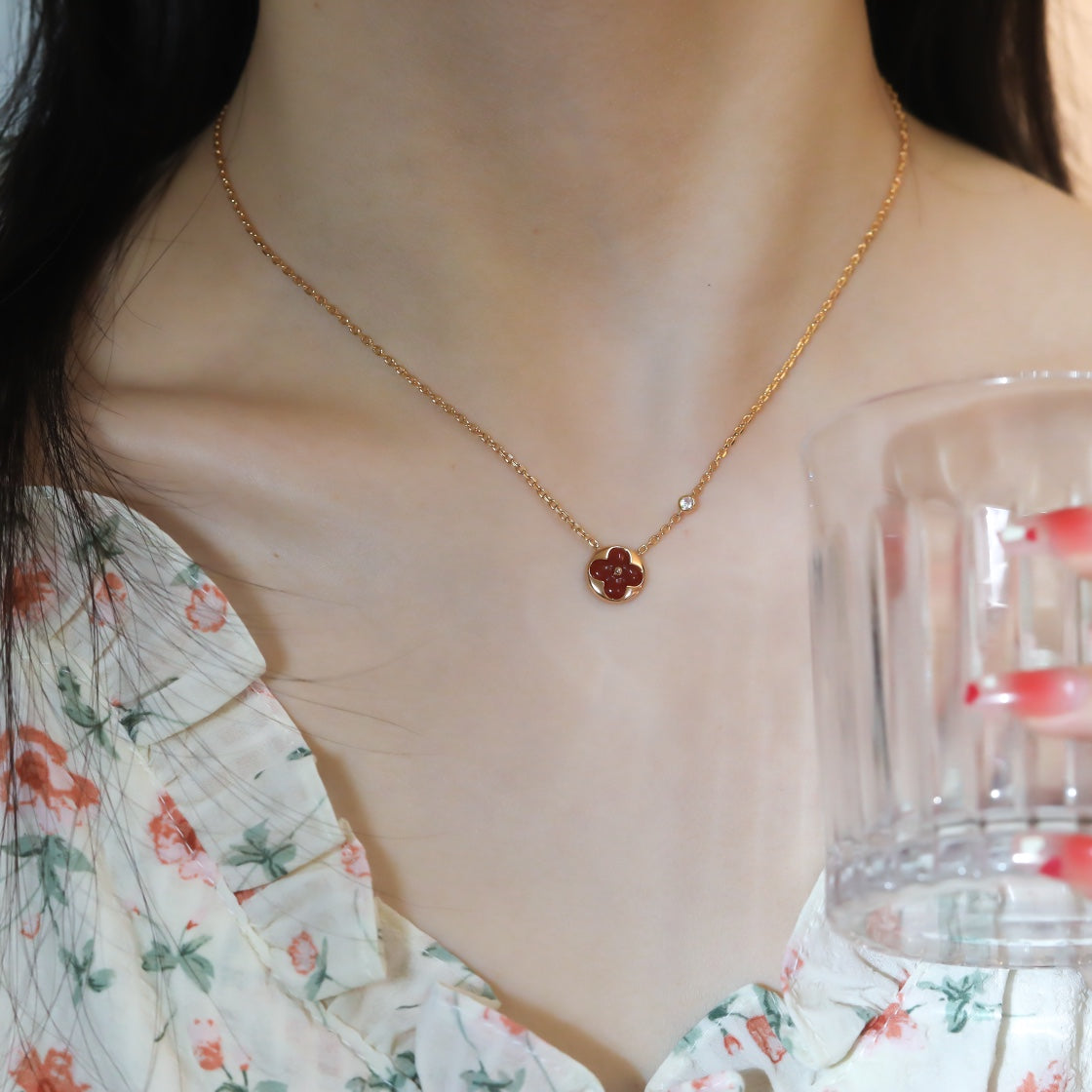[GALE] Sonnenanhänger, Halskette aus roségoldenem Metall mit 1 Diamanten