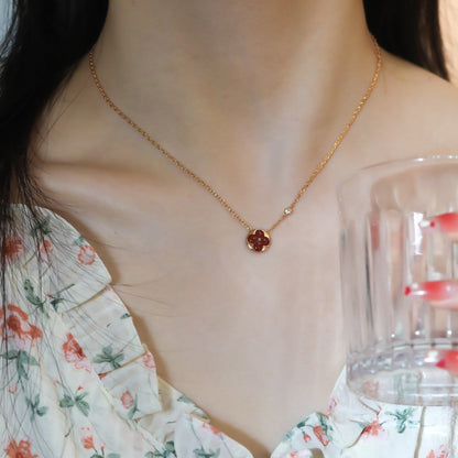 [GALE] Sonnenanhänger, Halskette aus roségoldenem Metall mit 1 Diamanten