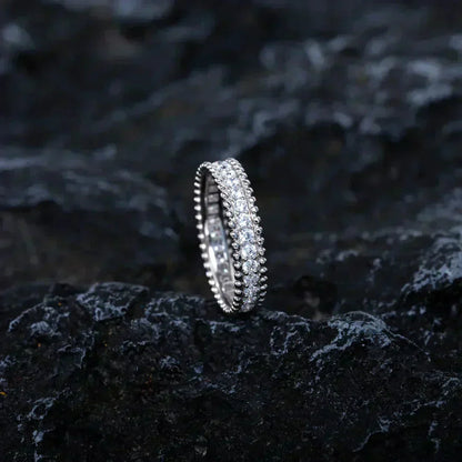 [GALE]PERLEE DIAMOND SILVER RING