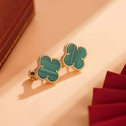 [GALE]CLOVER MEDIUM 1 MOTIFS MALACHITE OHRRINGE