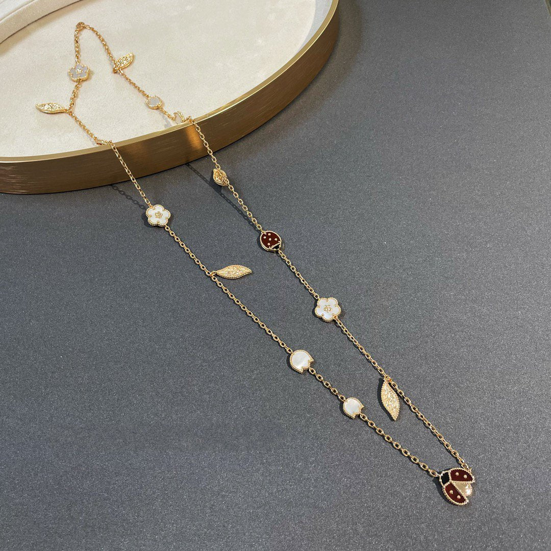 [GALE] GLÜCKSFRÜHLINGS-GOLDKETTE MIT 15 MOTIVEN